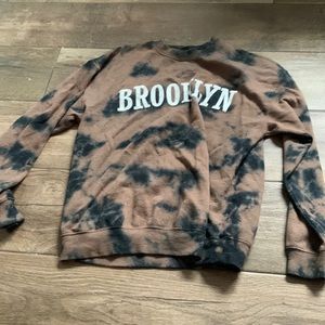 tie-dye brown and black brooklyn sweatshirt